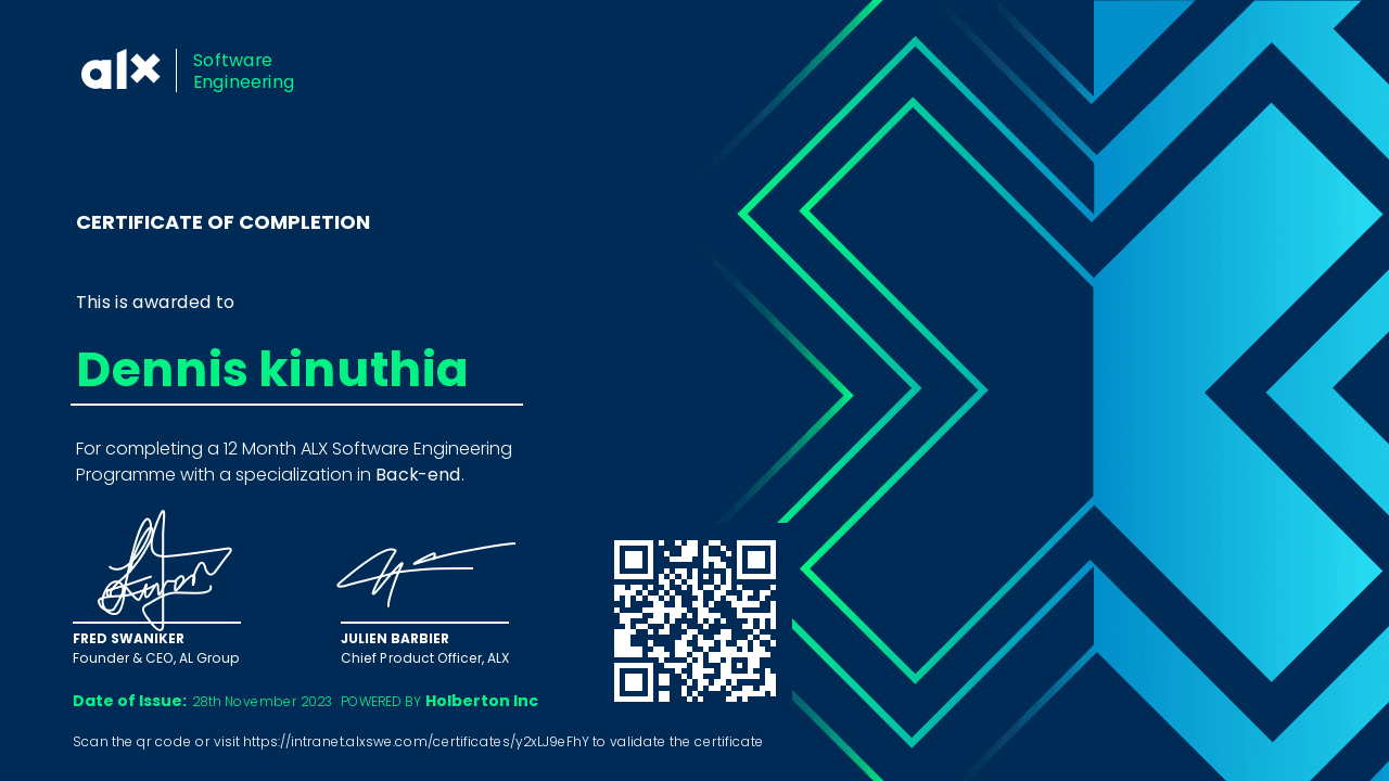 ALX Software Engineering Certificate